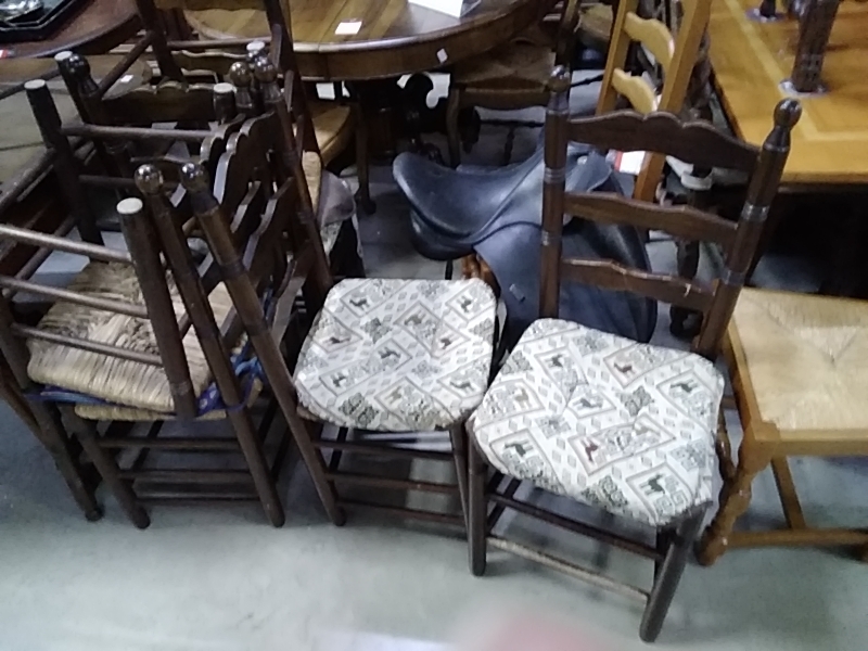 LOT DE 6 CHAISES PAILLÉES 