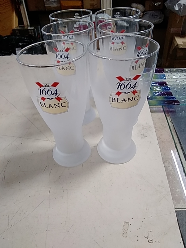 LOT DE 6 VERRES PUBLICITAIRE BIÈRE BLANCHE 1664 
