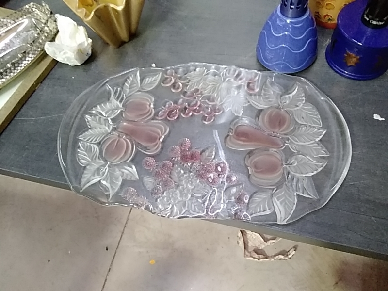 PLATEAU OVALE VERRE 