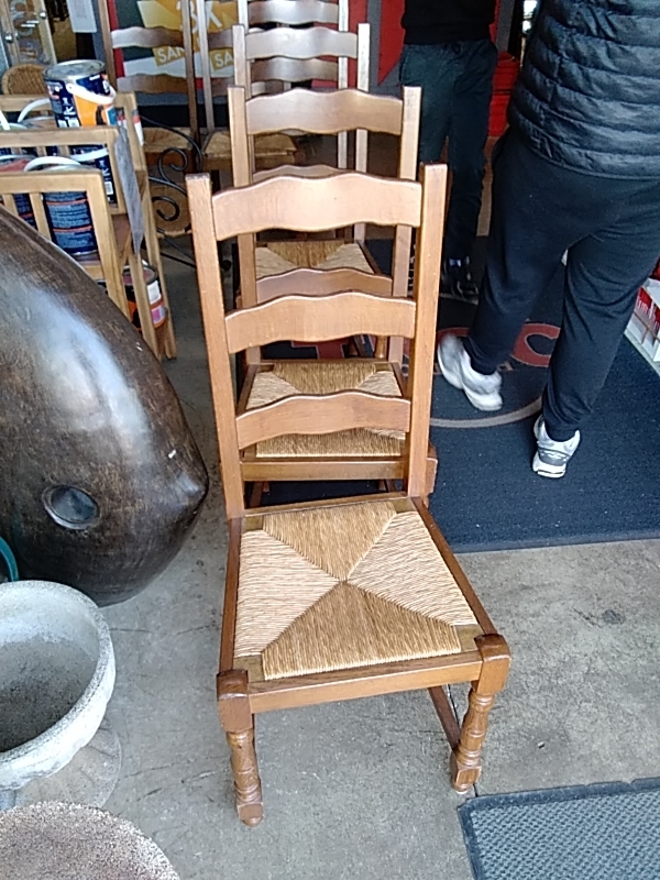 LOT DE 6 CHAISES PAILLÉES 