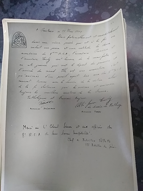 LOT DE PHOTOS DE DOCS D’UN RÉGIMENT PDT LA GUERRE 