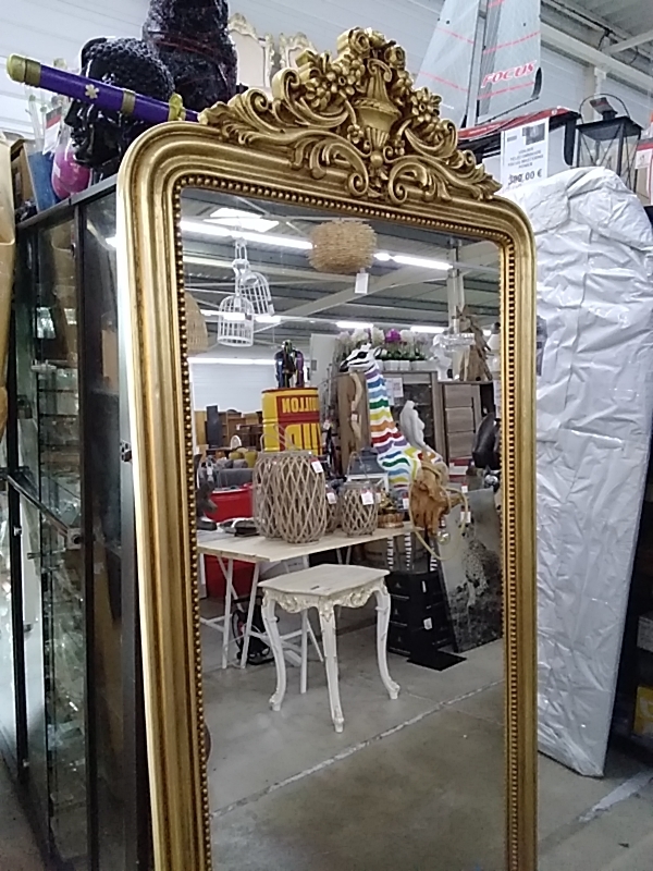 MIROIR BAROQUE SIMPLE BOIS DORÉ  100 X 208 CM