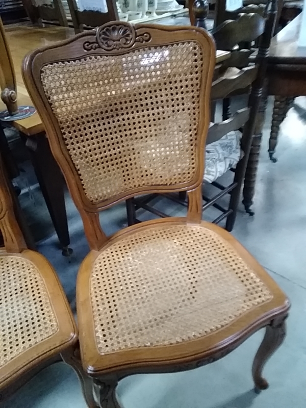 LOT DE 6 CHAISES MERISIER CANNÉES 
