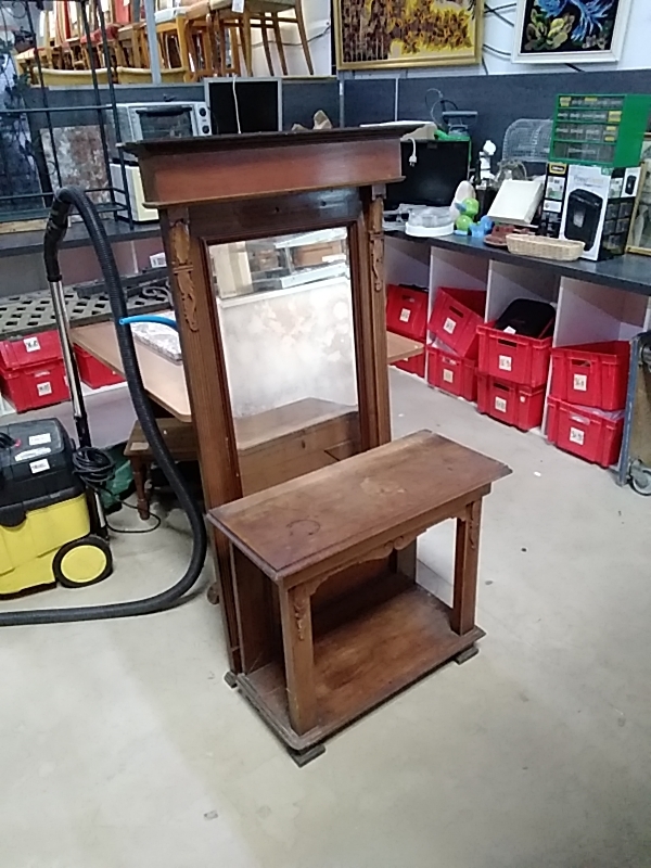 CONSOLE AVEC MIROIR ANCIEN BOIS 