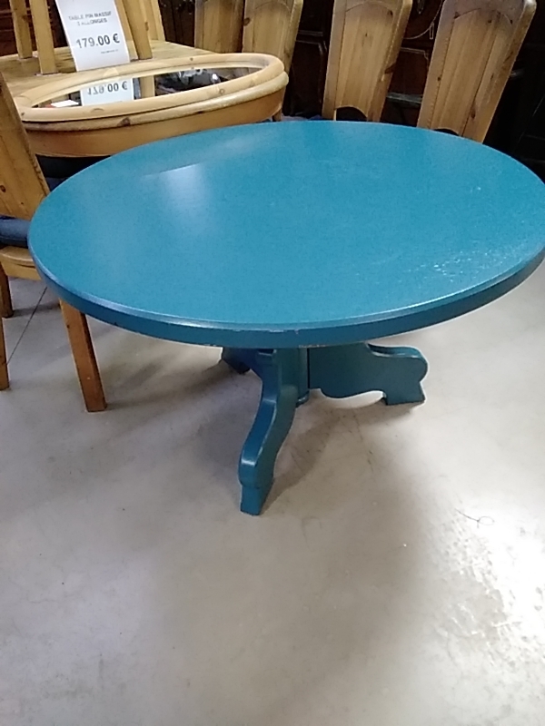 TABLE RONDE CHÊNE BLEU DIAMÈTRE 110 CM