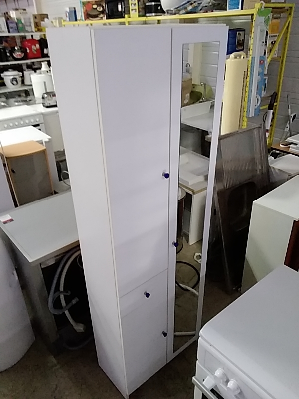 COLONNE SDB BLANCHE MIROIR 