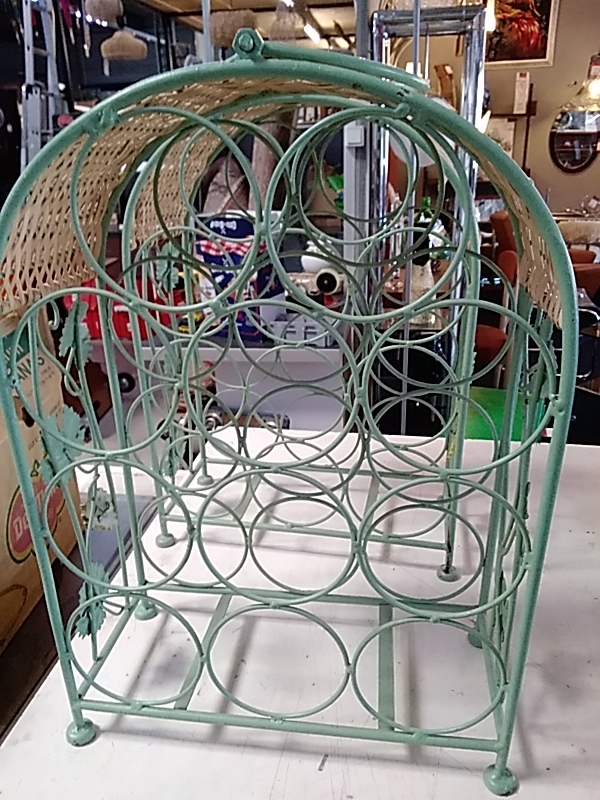 PORTE-BOUTEILLES FER FORGÉ VERT