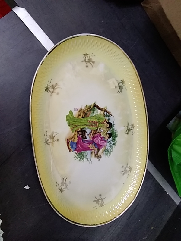 PLAT OVALE DECO CHINOISE 