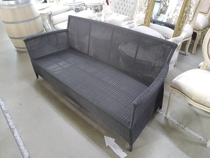 CANAPÉ EXTÉRIEUR OSIER LOBERON NEUF LONGUEUR 184 CM SANS COUSSINS 