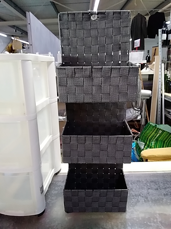 ÉTAGÈRE DE RANGEMENT 3 PANIERS TISSU 