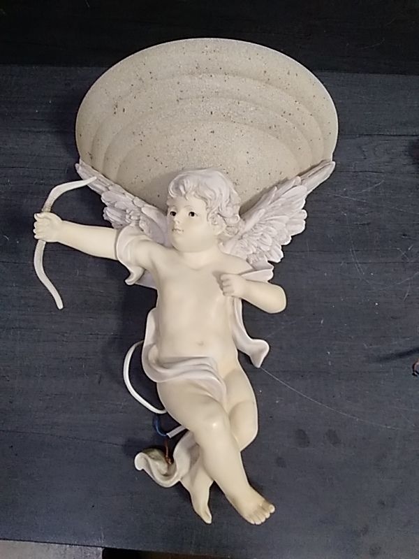 APPLIQUE MURALE ANGE RESINE COMPLÈTE 
