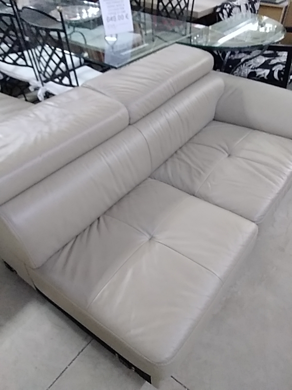 CANAPÉ D’ANGLE  CUIR BEIGE 