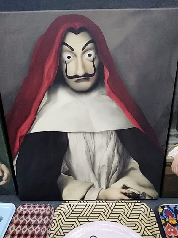 TOILE SURRÉALISTE 60 X 50 CM MOUSTACHE