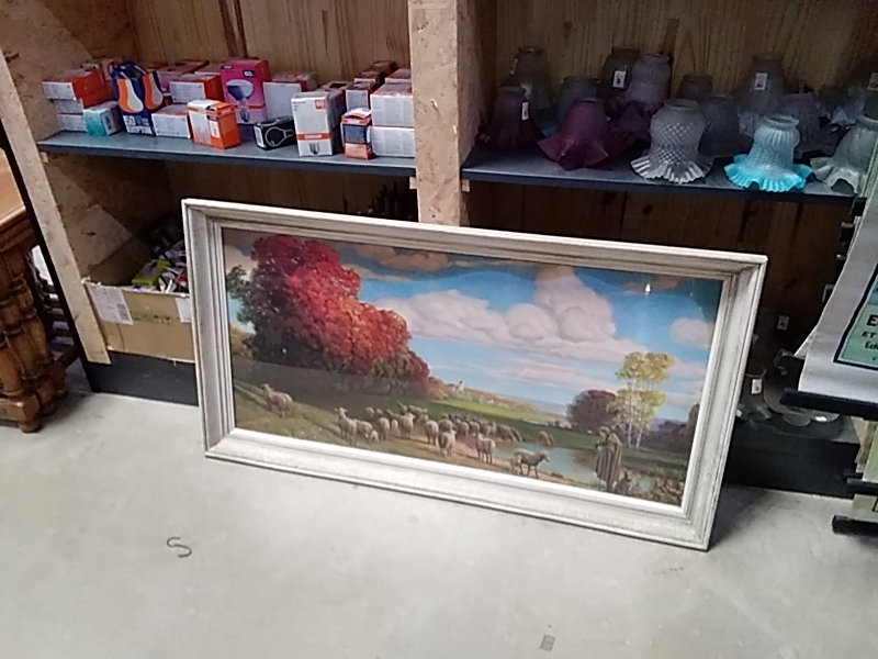 CADRE SOUS VERRE BERGER ET SES MOUTONS