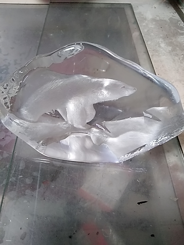 SCULPTURE VERRE MATS JONASSON VINTAGE
