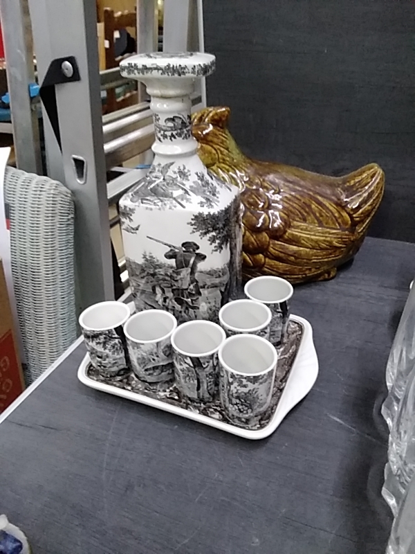 SERVICE À LIQUEUR ANCIEN VILLEROY BOCH 8 PIÈCES 