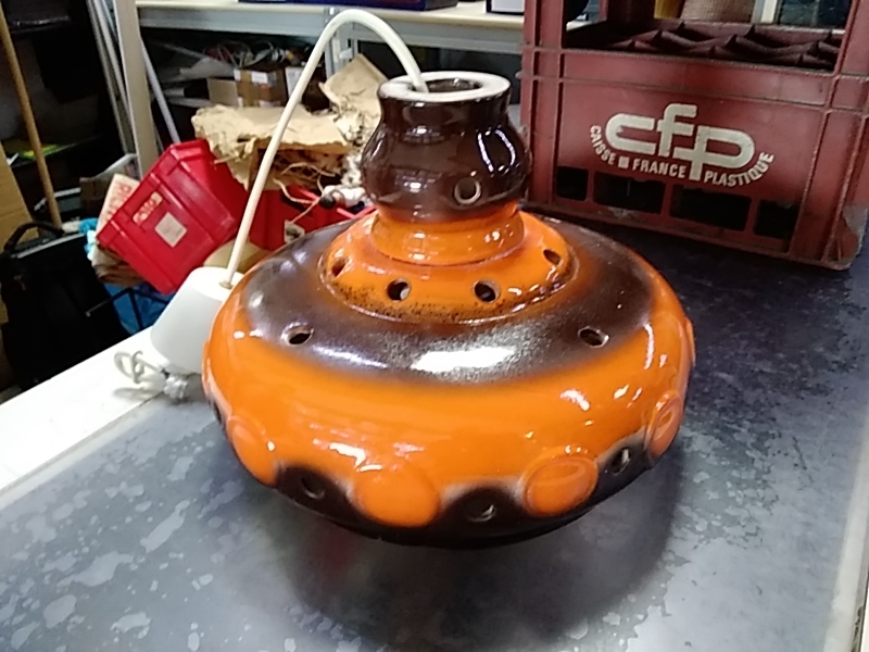 LAMPE PATE LAVA ALLEMAGNE ANNÉES 60 ORANGE