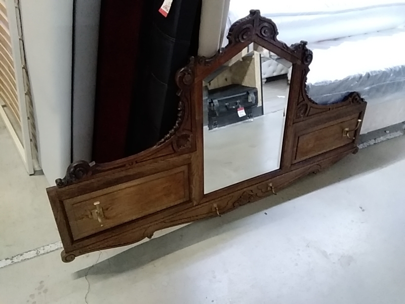 VESTIAIRE MIROIR ANCIEN 4 CROCHETS 