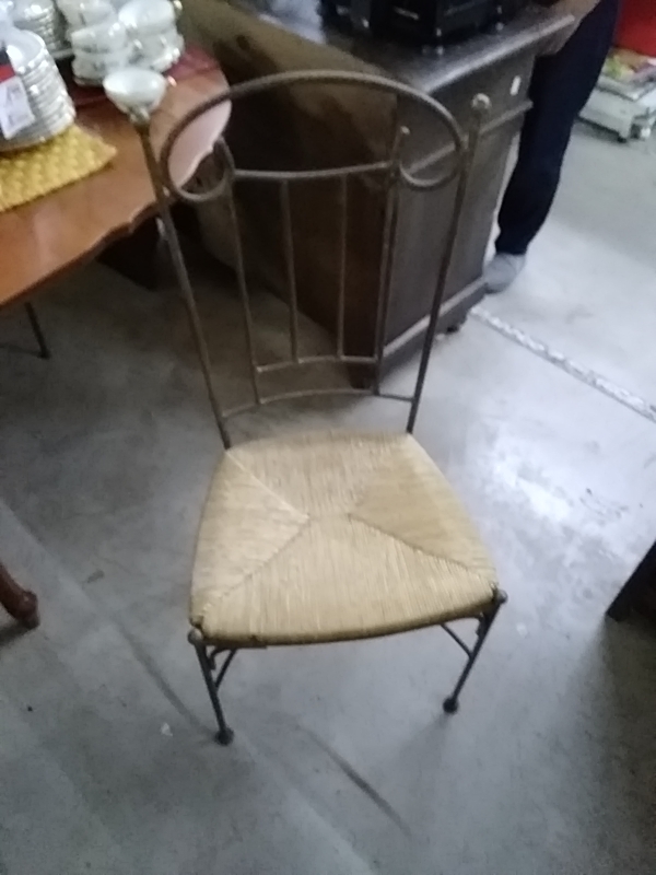 LOT DE 6 CHAISES FER FORGÉ PAILLÉES 