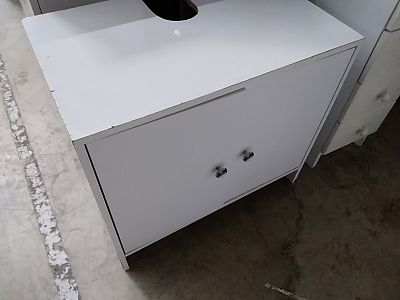 MEUBLE SDB SOUS EVIER BLANC 
