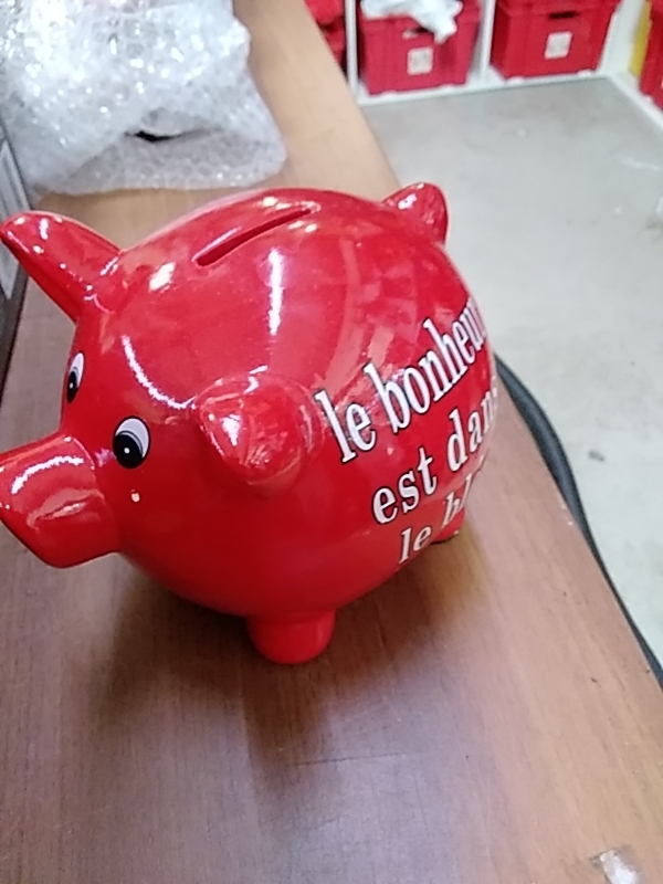 TIRELIRE COCHON ROUGE