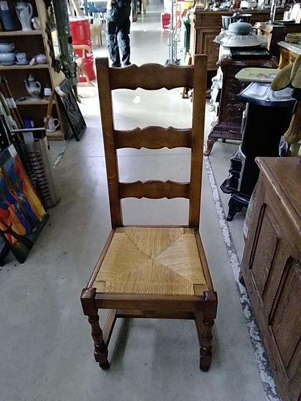 LOT DE 6 CHAISES PAILLÉES CHÊNE 