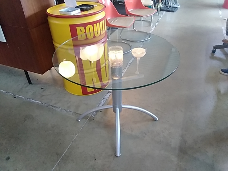 TABLE RONDE VERRE DIAMÈTRE 90 CM DESIGN