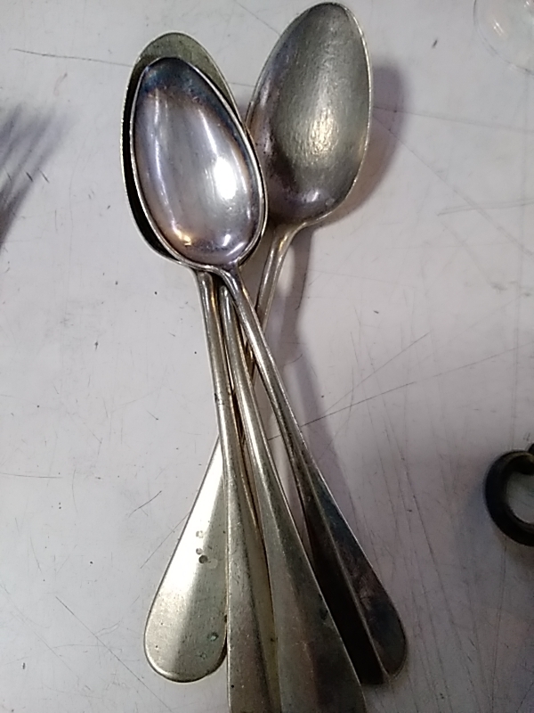 LOT DE CUILLÈRES METAL ARGENTÉ 