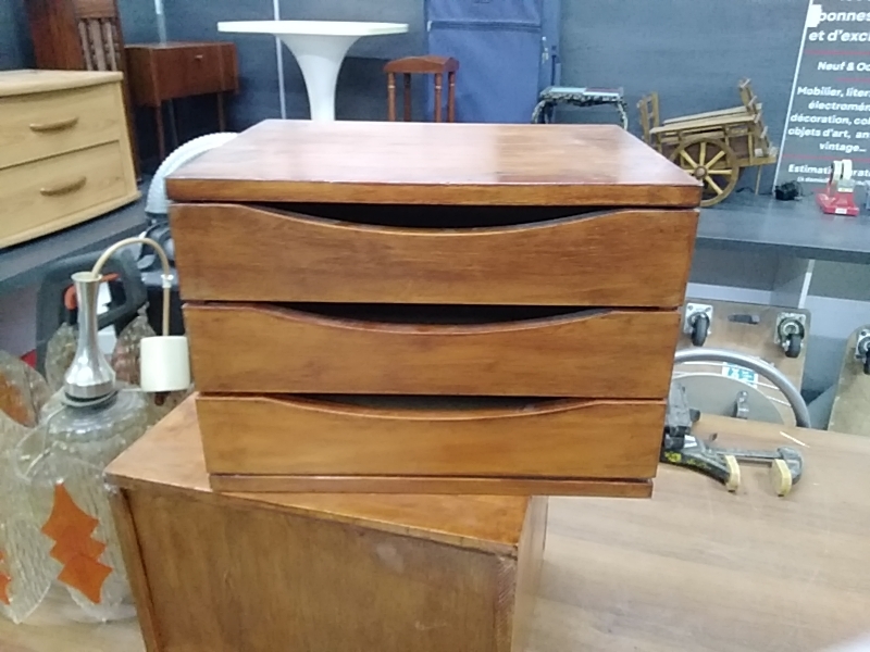 PETIT MEUBLE BOIS 3 TIROIRS 