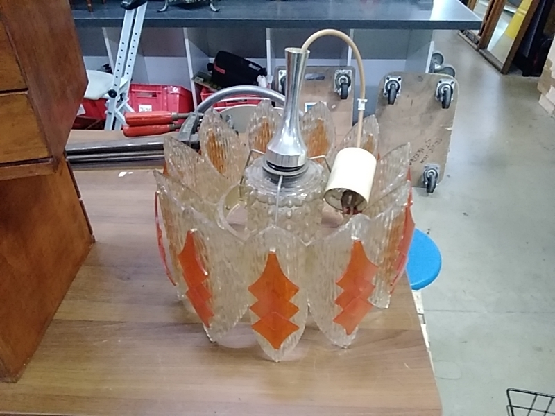 LAMPE VINTAGE PVC TRANSPARENT ORANGE