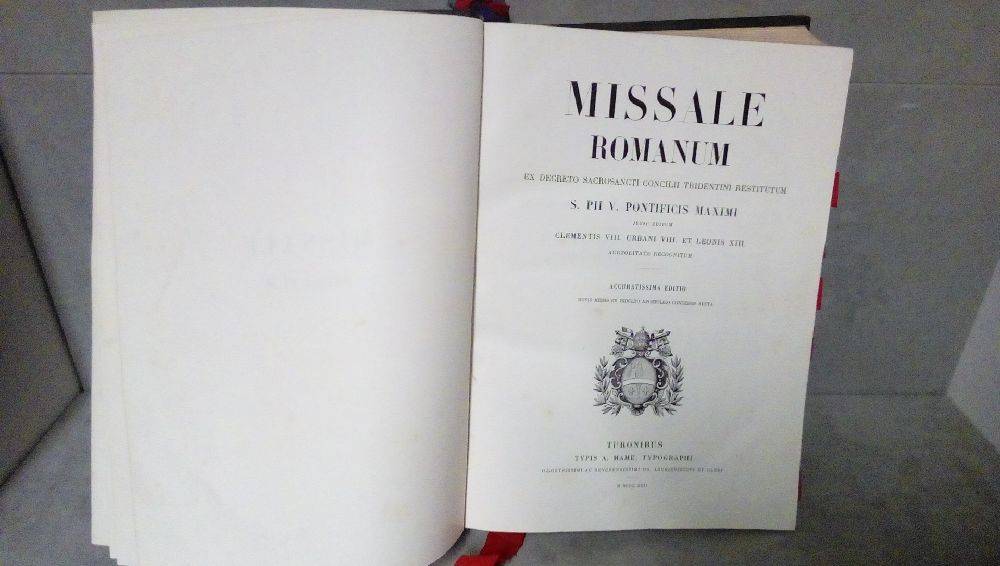 LIVRE MISSALE ROMANUM RELIE CUIR 1892
