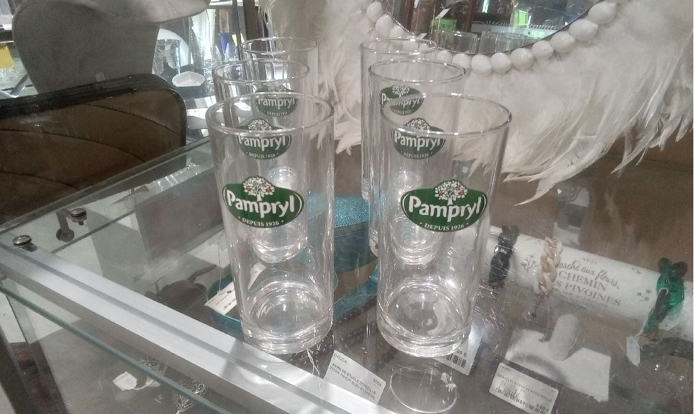 LOT DE 6 VERRES PUBLICITAIRE PAMPRYL