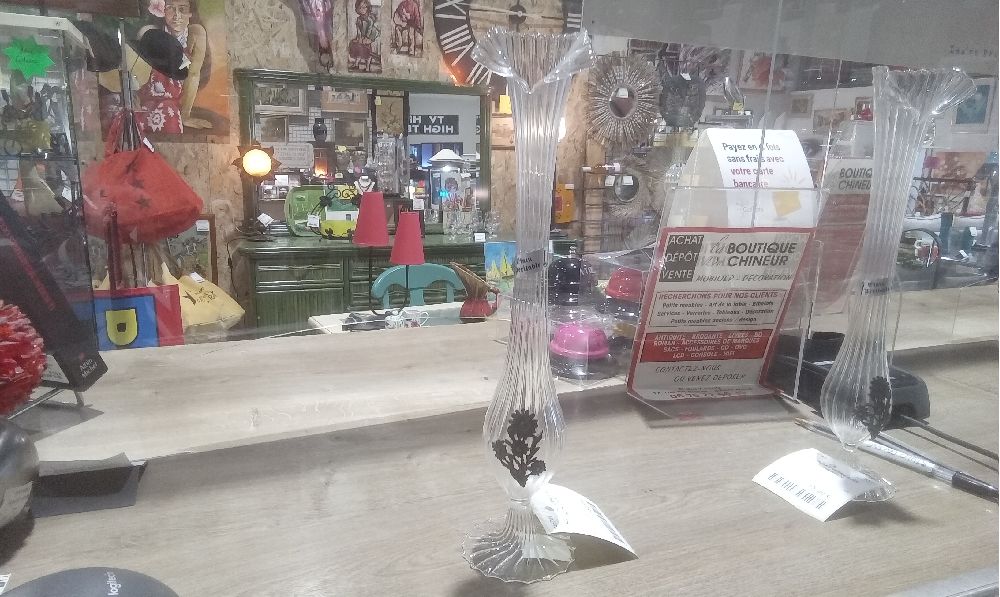 SOLIFLORE VERRE AVEC DECOR ETAIN