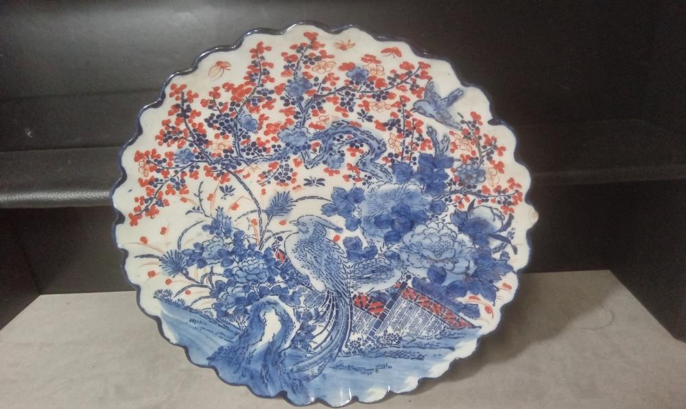 ASSIETTE GM PORCELAINE IMARI DECOR OISEAU ACDT