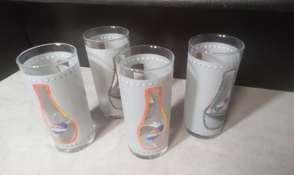 LOT DE 4 VERRES PUBLICITAIRES ORANGINA