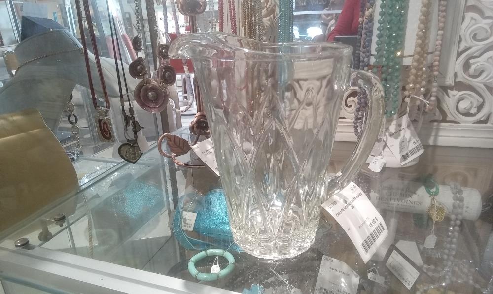 CARAFE VERRE 1 ANSE ANNEE 50