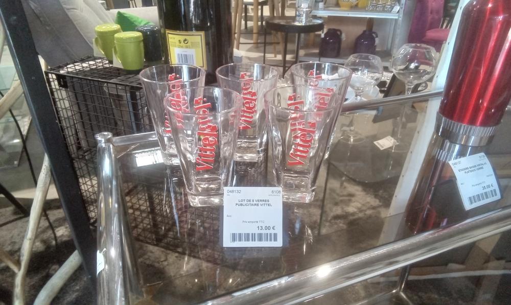 LOT DE 5 VERRES PUBLICITAIRE VITTEL