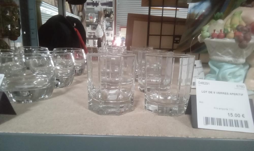 LOT DE 8 VERRES APERITIF