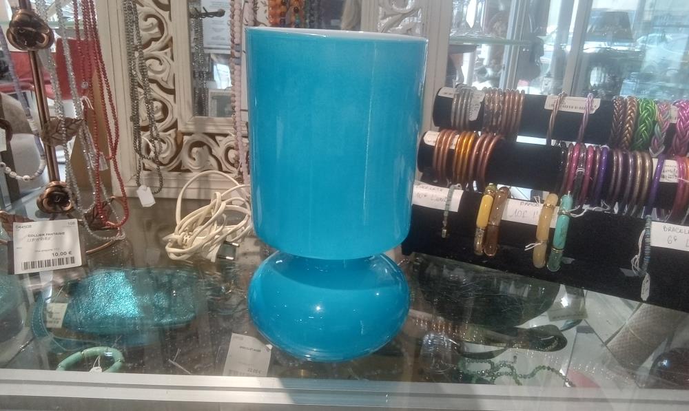 LAMPE  IKEA VERRE BLEUE