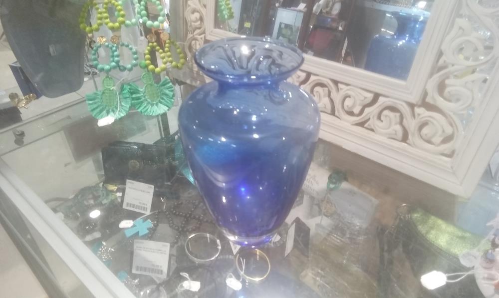 VASE VERRE BLEU