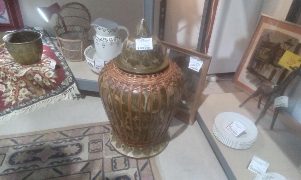 POT ASIATIQUE TRESSAGE OSIER ARTISANAL