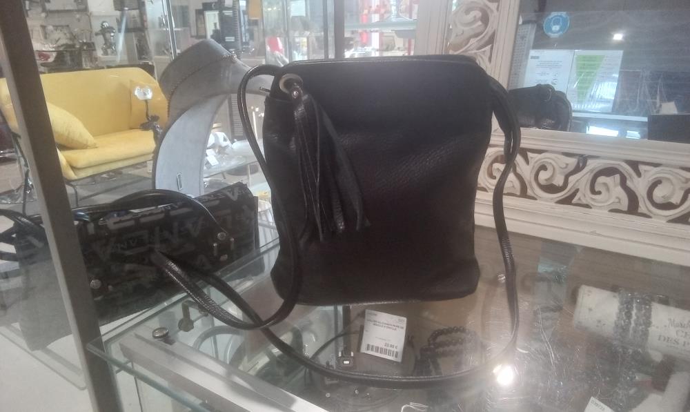 SAC BOURSE CUIR PM NOIR