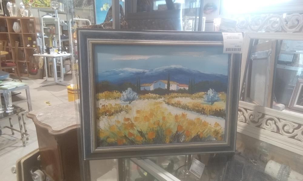 TABLEAU CADRE BLEU PAYSAGE PROVENCAL