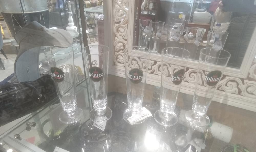 LOT DE 5 VERRES A BIERE  LOBURG