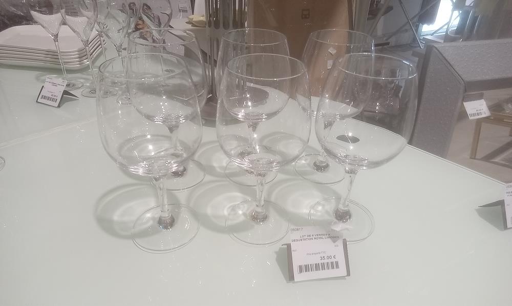 LOT DE 6 VERRES A DEGUSTATION ROYAL LIMOGES