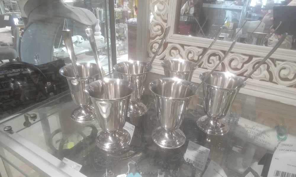 LOT DE 6 COUPES+CUILLERES INOX