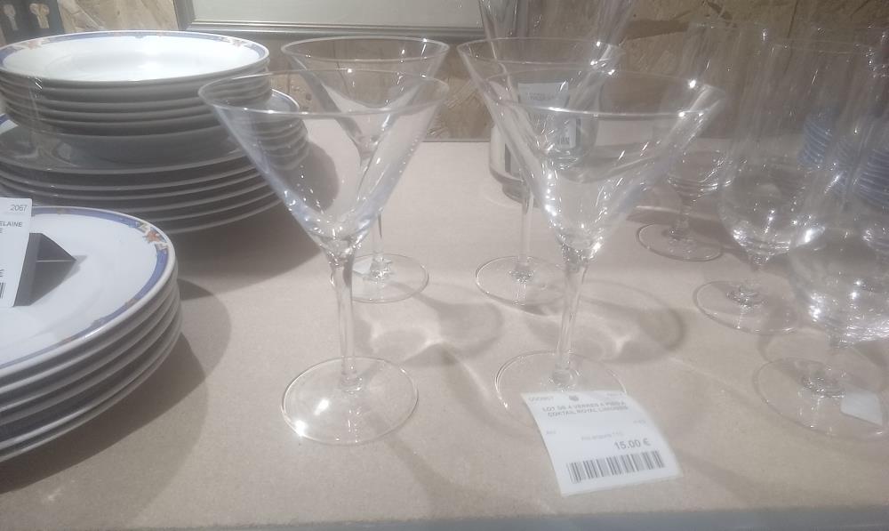 LOT DE 4 VERRES A PIED A COKTAIL ROYAL LIMOGES