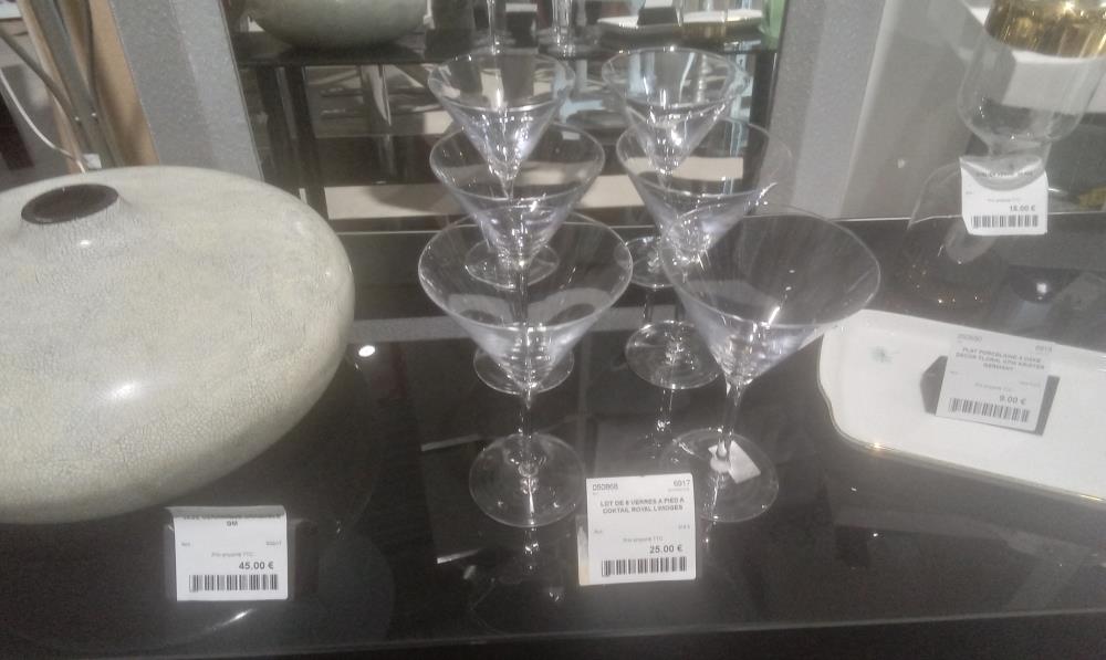 LOT DE 6 VERRES A PIED A COKTAIL ROYAL LIMOGES