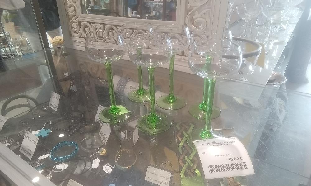 LOT DE VERRES PIED VERT D'ALSACE PM