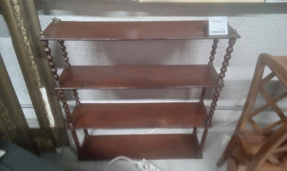 ETAGERE MURALE NOYER ET BOIS TOURNE X4